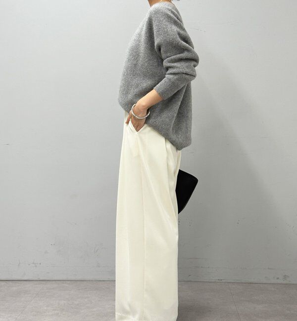  「【ウォッシャブル】【シーズンレスで使える】タックワイドスラックス」|チノ|