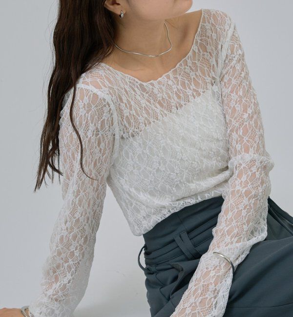  「レースプルオーバー」|Tシャツ・カットソー|オフホワイト