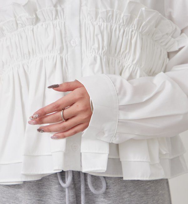  「シャーリングティアード ブラウス」|シャツ・ブラウス|