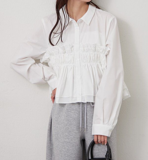  「シャーリングティアード ブラウス」|シャツ・ブラウス|