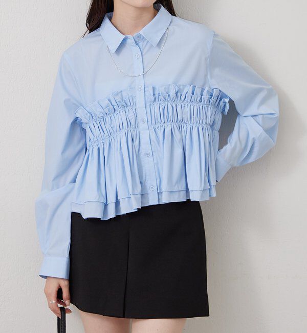  「シャーリングティアード ブラウス」|シャツ・ブラウス|