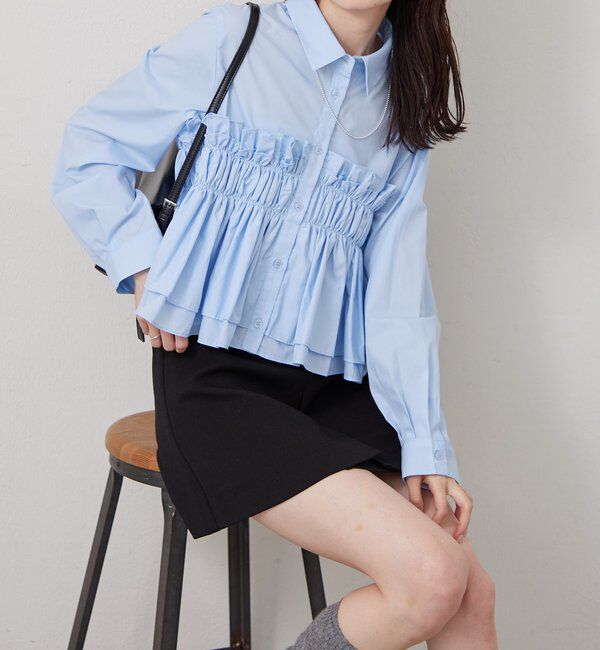  「シャーリングティアード ブラウス」|シャツ・ブラウス|