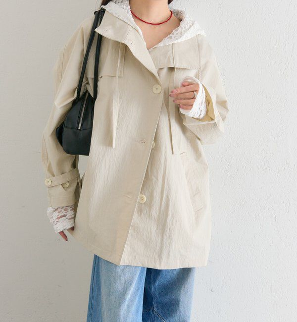  「スタンドカラーミドルトレンチ」|トレンチコート|