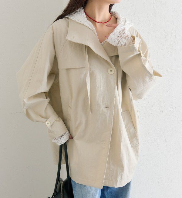  「スタンドカラーミドルトレンチ」|トレンチコート|