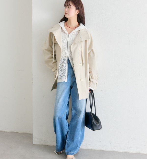  「スタンドカラーミドルトレンチ」|トレンチコート|