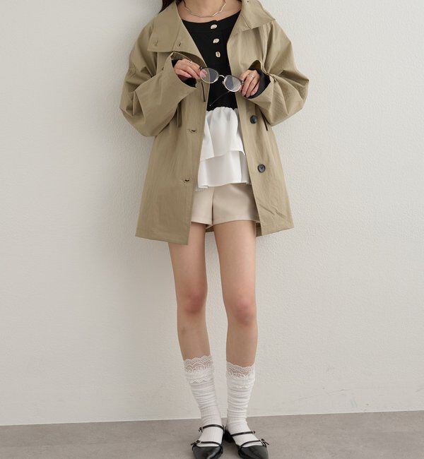  「スタンドカラーミドルトレンチ」|トレンチコート|