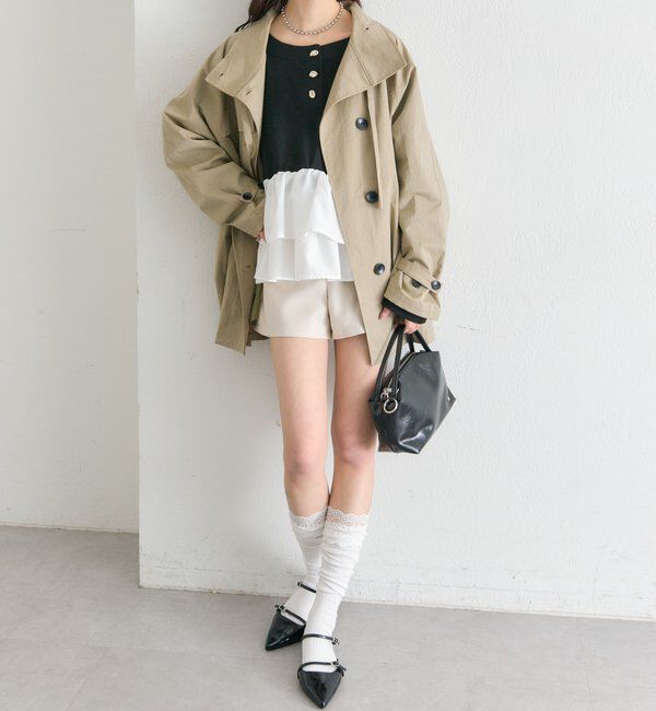  「スタンドカラーミドルトレンチ」|トレンチコート|