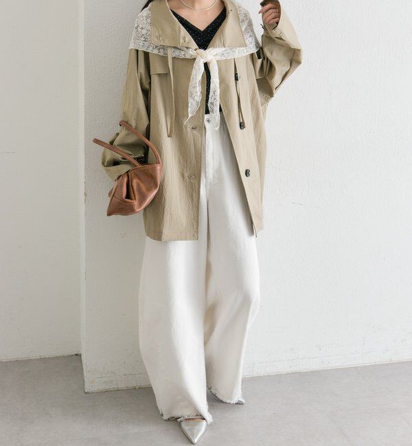  「スタンドカラーミドルトレンチ」|トレンチコート|