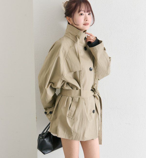  「スタンドカラーミドルトレンチ」|トレンチコート|