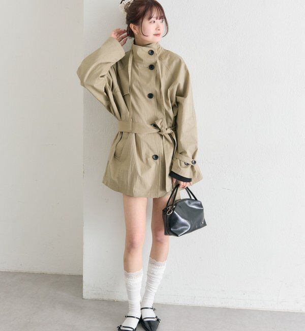  「スタンドカラーミドルトレンチ」|トレンチコート|