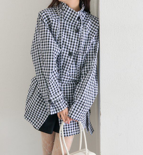  「スタンドカラーミドルトレンチ」|トレンチコート|