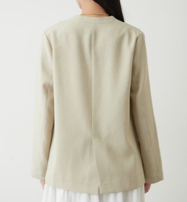  「麻調合繊ノーカラージャケット」|ベスト・ジレ|