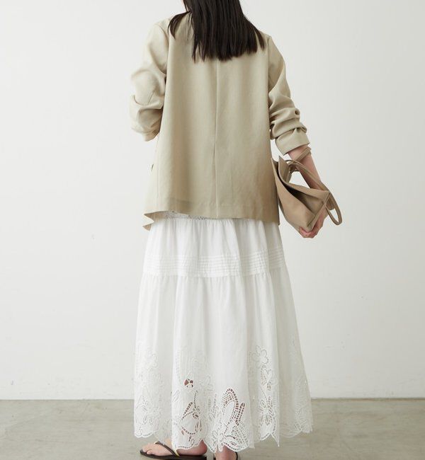  「麻調合繊ノーカラージャケット」|ベスト・ジレ|