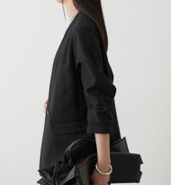  「麻調合繊ノーカラージャケット」|ベスト・ジレ|