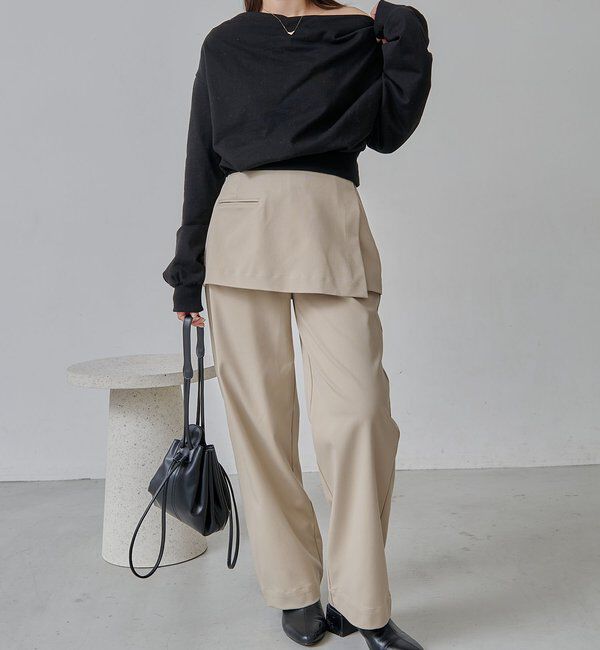  「【低身長サイズあり】ミニレイヤードパンツ」|チノ|