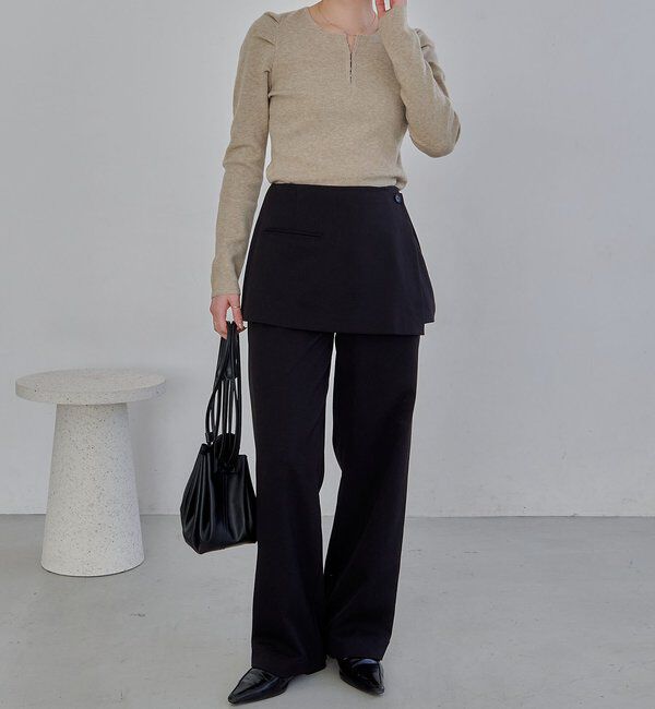  「【低身長サイズあり】ミニレイヤードパンツ」|チノ|