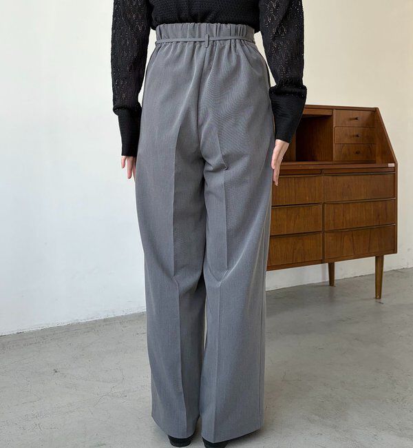  「【低身長サイズあり】ピンタックリボンパンツ」|チノ|