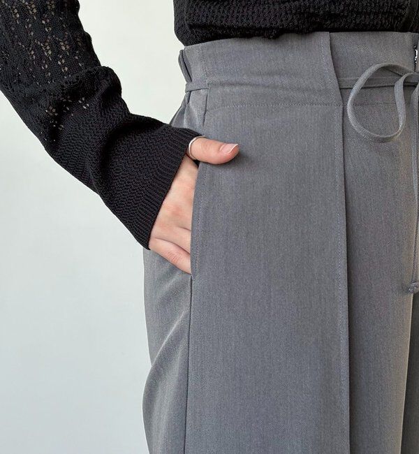  「【低身長サイズあり】ピンタックリボンパンツ」|チノ|