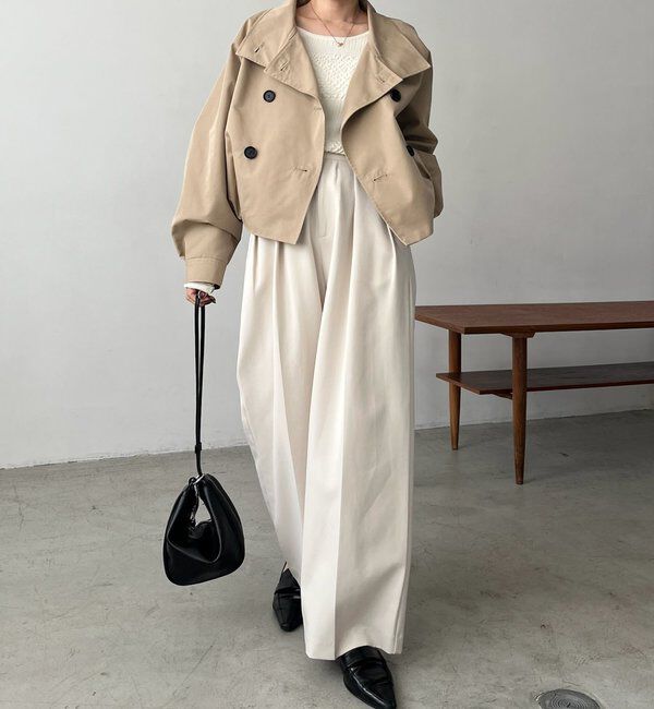  「【サイズ展開あり】ショートトレンチコート」|トレンチコート|