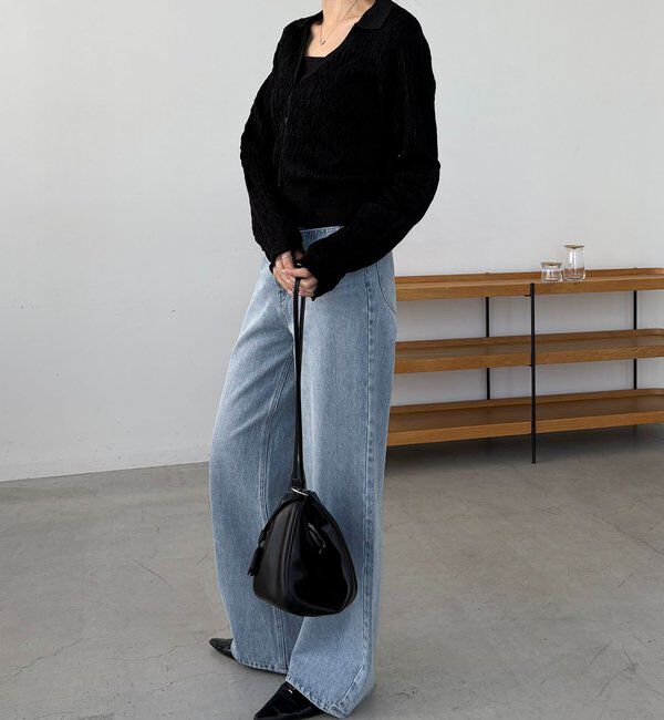  「変形シャーリングポロカーディガン」|カーディガン|