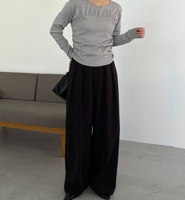  「ベア切替ギャザーT」|Tシャツ・カットソー|