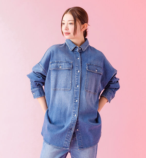Rouge vif「【Healthy denim / ヘルシーデニム】Almond / デニムシャツ」|シャツ・ブラウス|