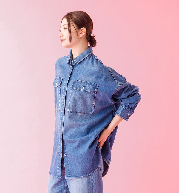Rouge vif「【Healthy denim / ヘルシーデニム】Almond / デニムシャツ」|シャツ・ブラウス|