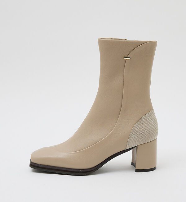 AU BANNISTER「スノーソールストレッチブーツ」|ショートブーツ|ライトベージュ