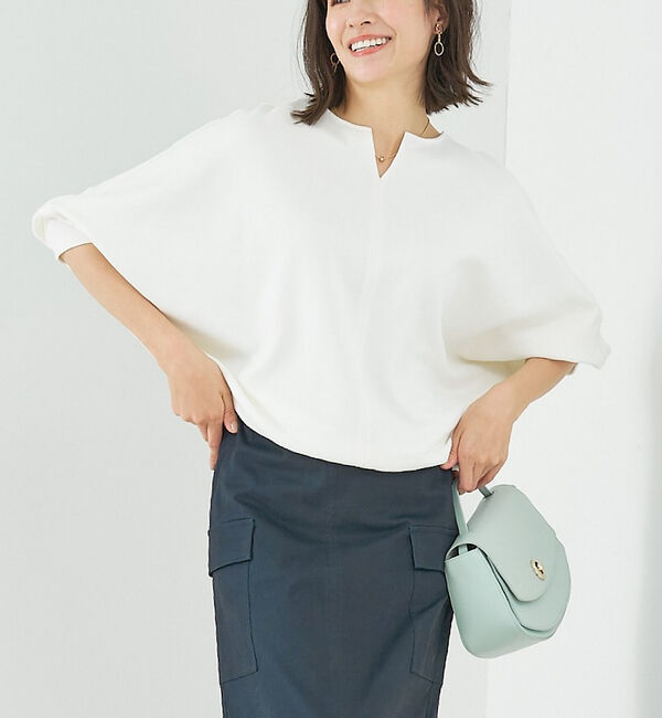 abahouse mavie「ライトダンボールドルマンプルオーバー」|スウェット・ジャージ|ホワイト