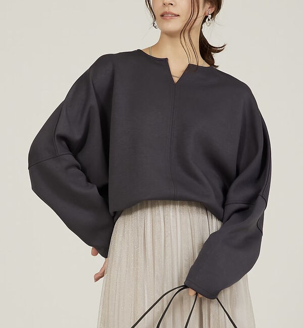 abahouse mavie「ライトダンボールドルマンプルオーバー」|スウェット・ジャージ|チャコールグレー