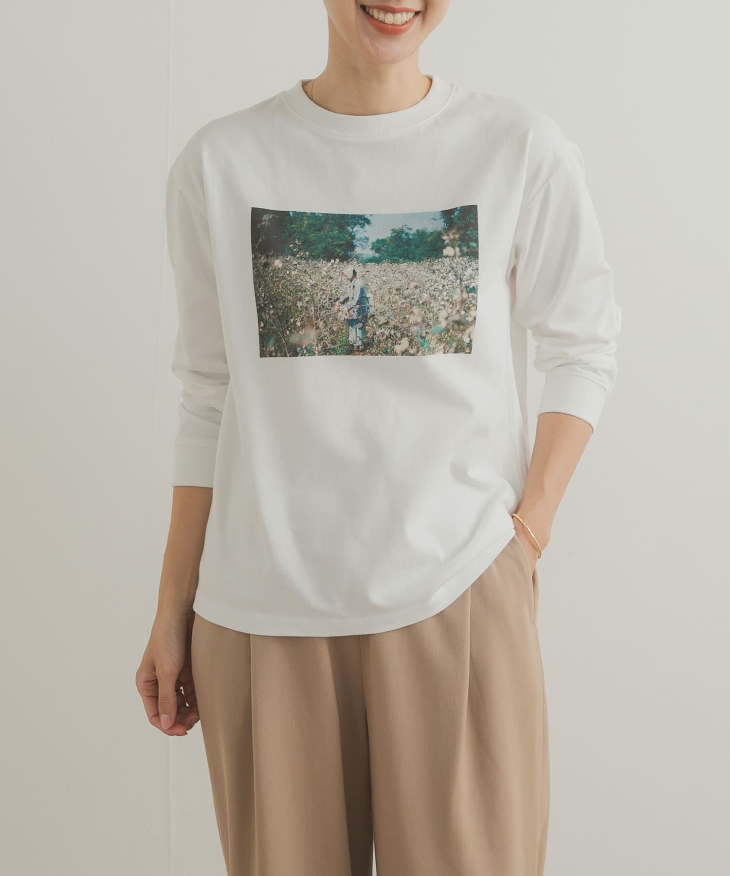 URBAN RESEARCH DOORS「Grow OrganicフォトプリントロングTシャツ」|Tシャツ・カットソー|
