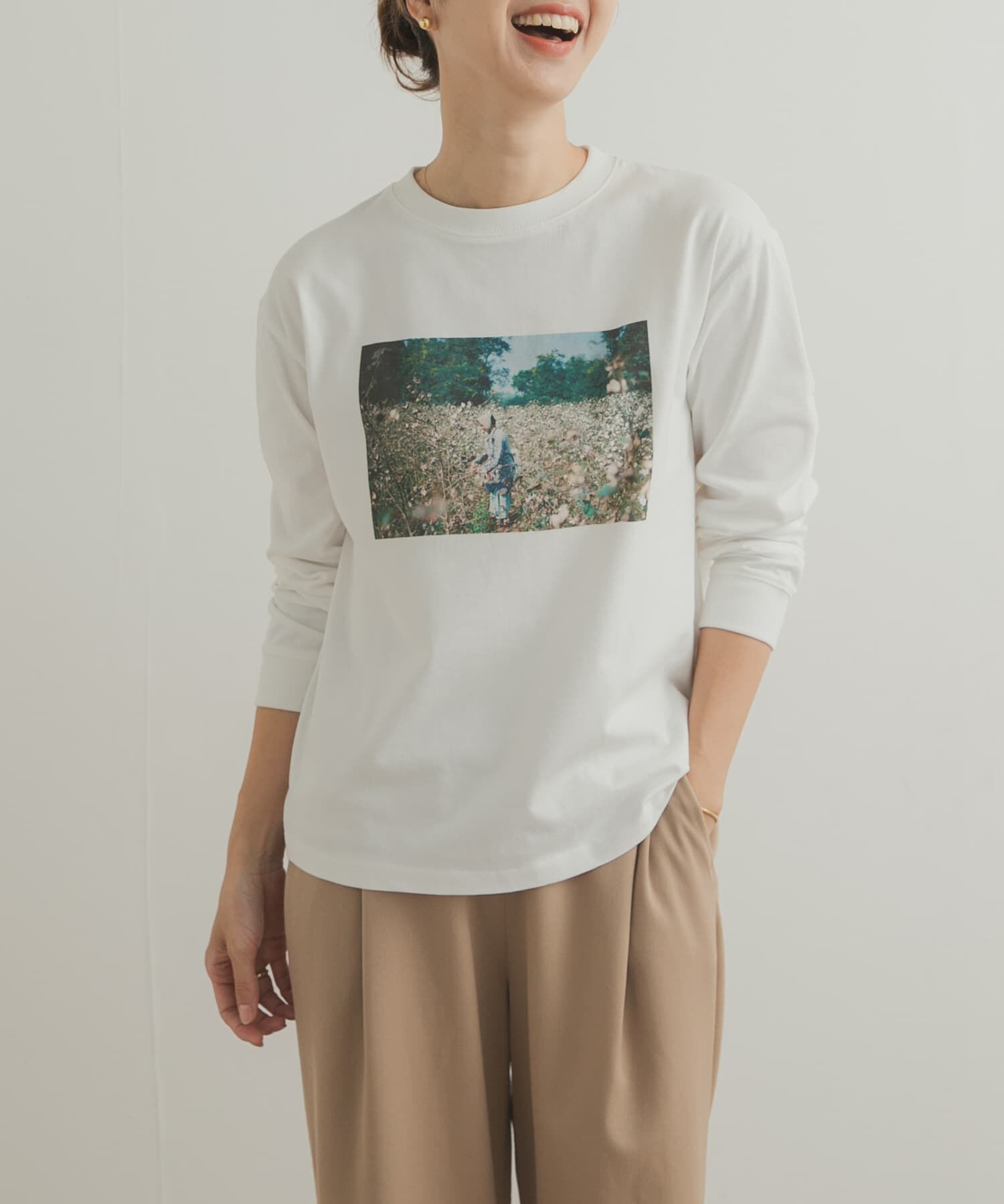URBAN RESEARCH DOORS「Grow OrganicフォトプリントロングTシャツ」|Tシャツ・カットソー|
