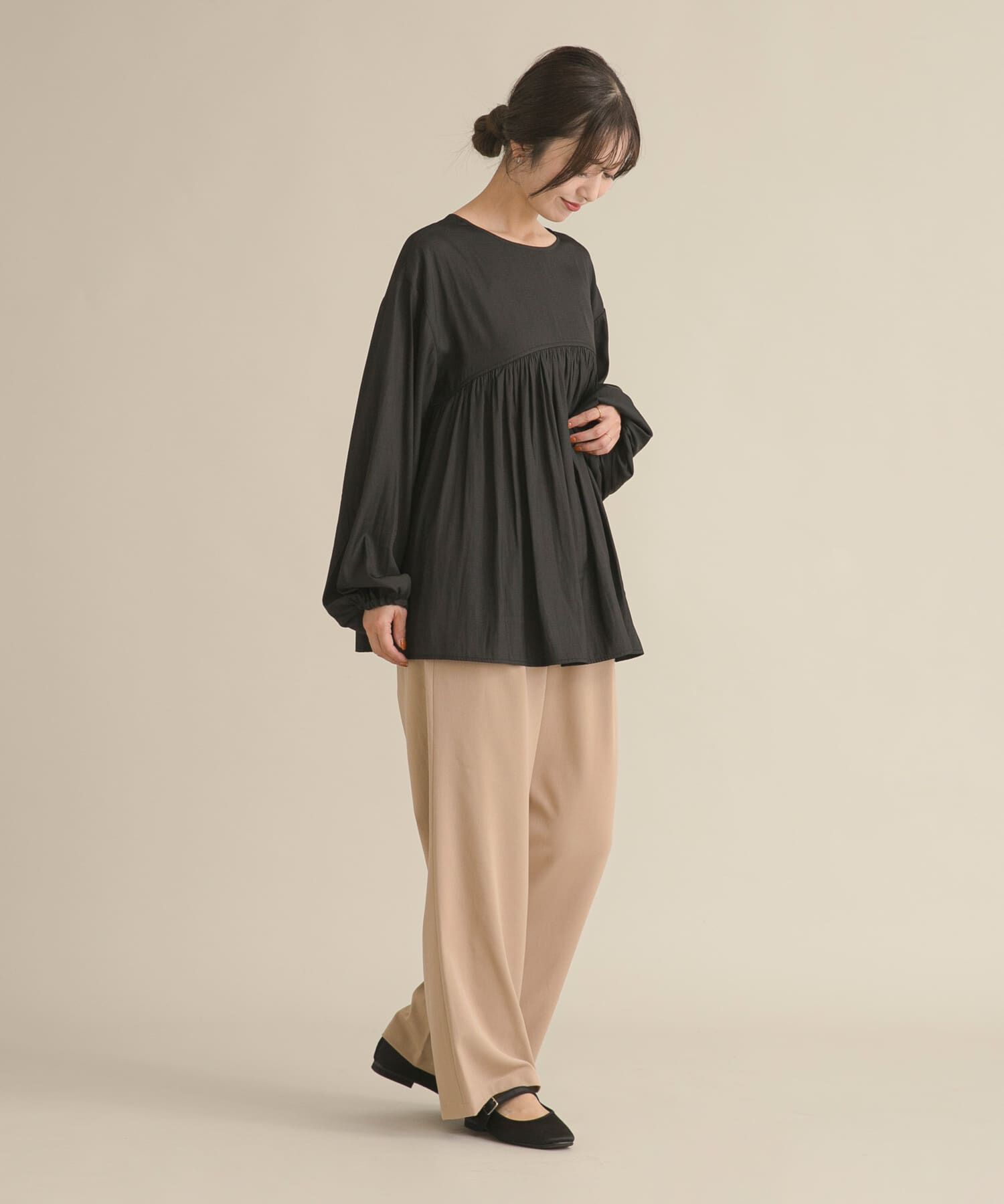 URBAN RESEARCH DOORS「『WEB/一部店舗限定』2WAYギャザー切替ブラウス」|シャツ・ブラウス|