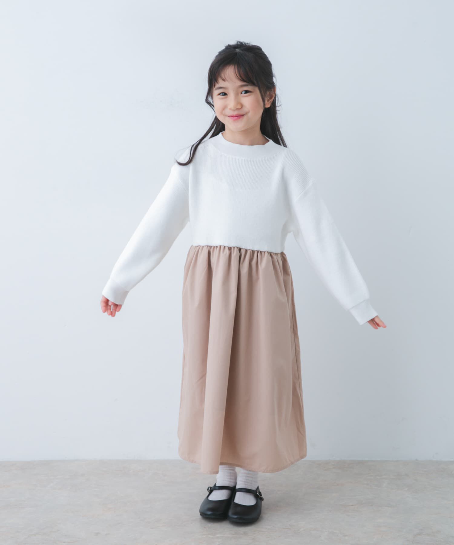 URBAN RESEARCH DOORS「『親子リンク』ニットドッキングワンピース(KIDS)」|ワンピース|ベージュ系その他