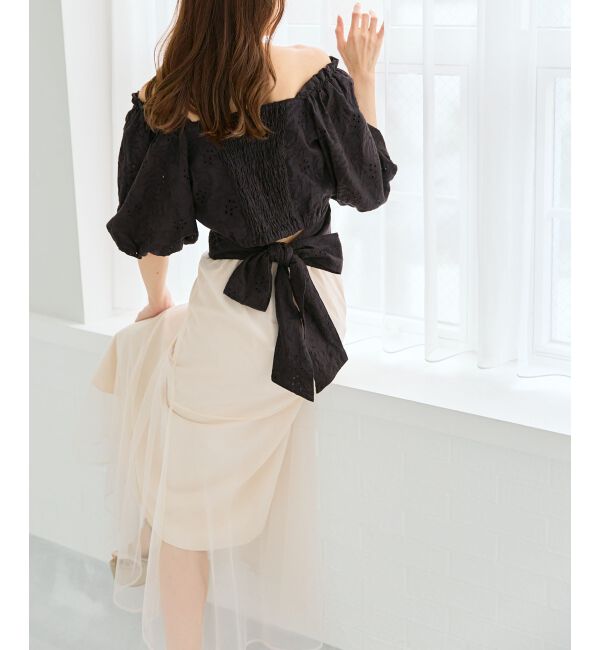 MAJESTICLEGON「刺繍レースコットンブラウス」|シャツ・ブラウス|