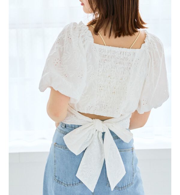 MAJESTICLEGON「刺繍レースコットンブラウス」|シャツ・ブラウス|