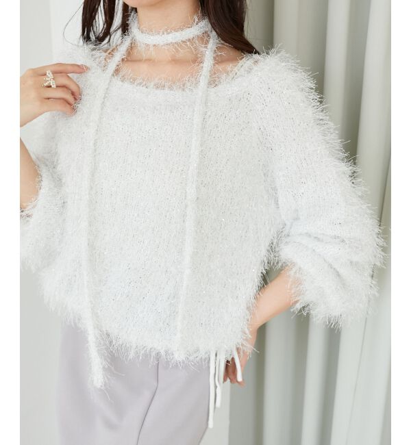  「ふわふわシャイニールーズニット」|ニット・セーター|