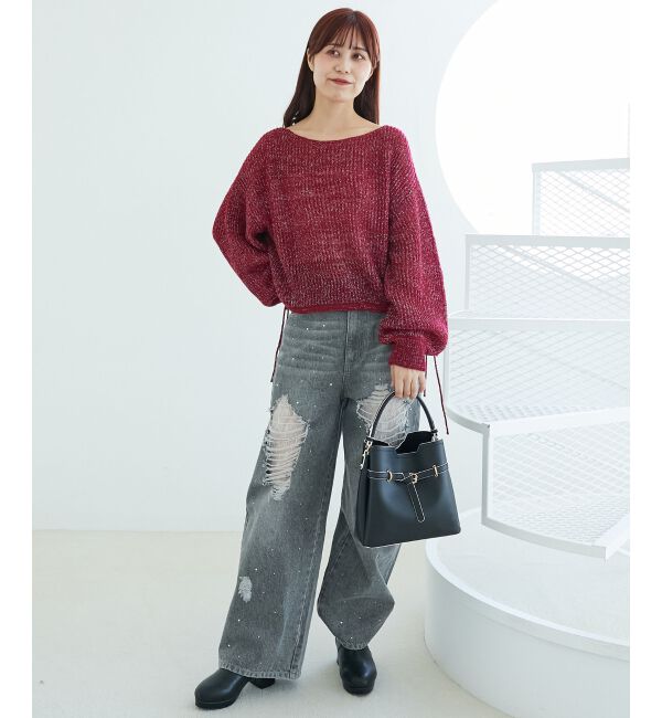  「キラキラドロストメッシュニット」|ニット・セーター|