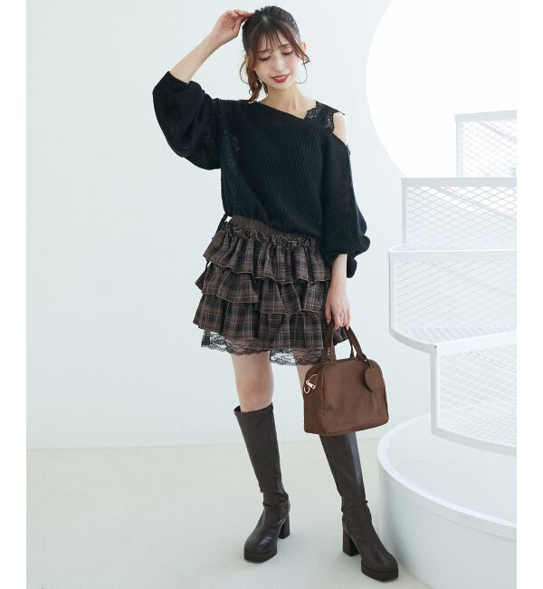  「キラキラドロストメッシュニット」|ニット・セーター|