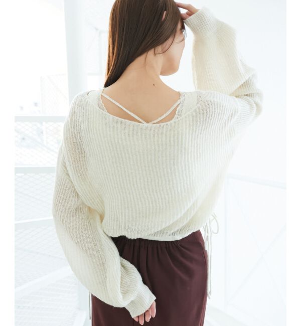  「キラキラドロストメッシュニット」|ニット・セーター|