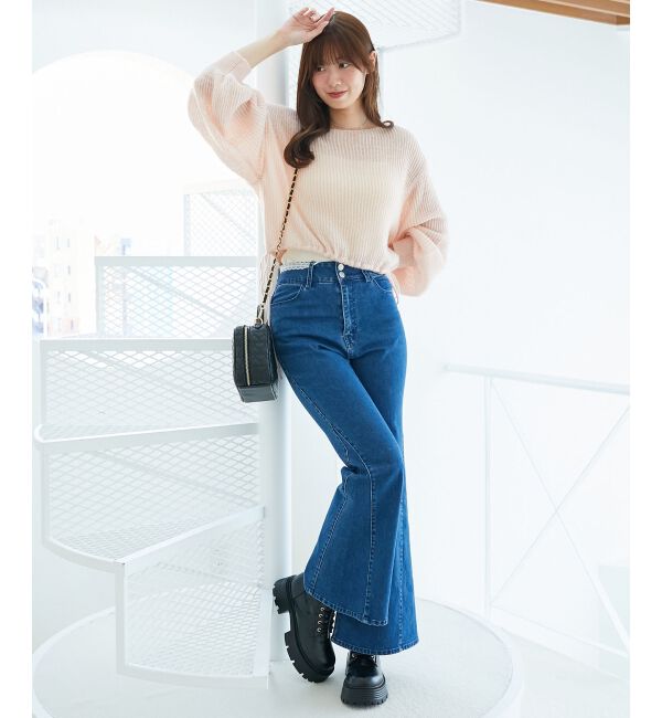  「キラキラドロストメッシュニット」|ニット・セーター|