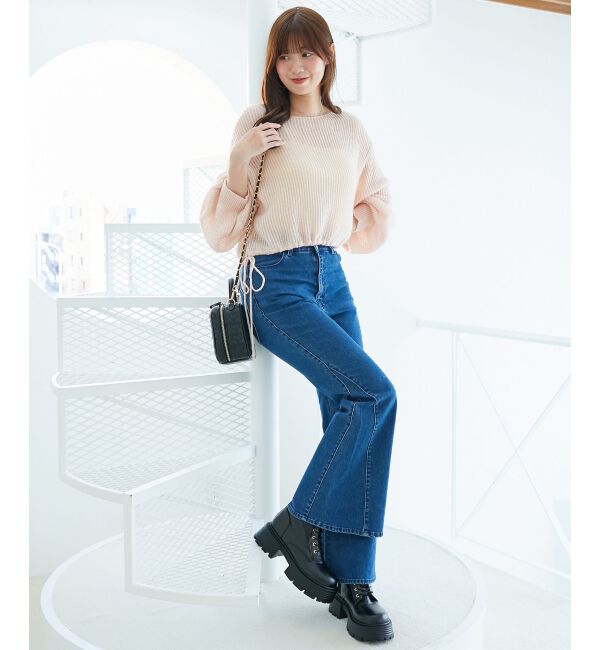  「キラキラドロストメッシュニット」|ニット・セーター|