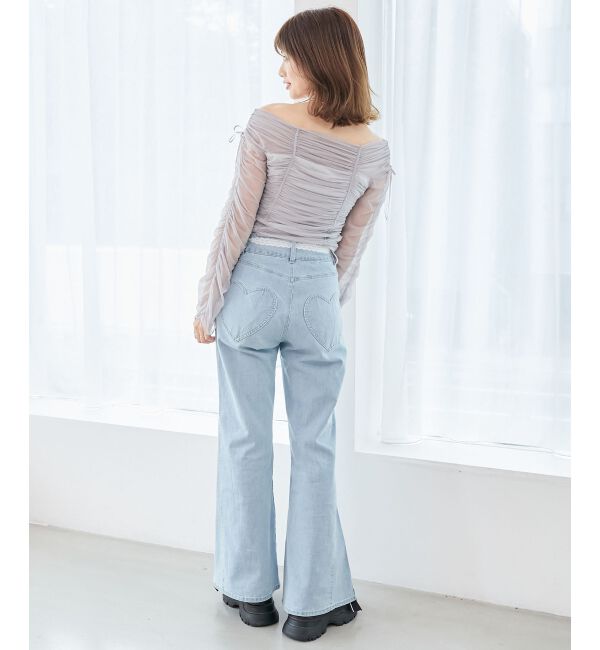  「キラキラビジューチュールトップス」|Tシャツ・カットソー|