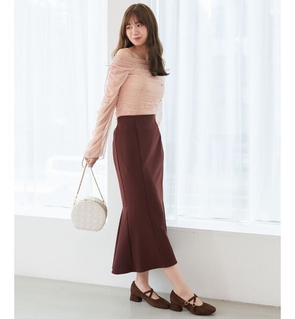  「キラキラビジューチュールトップス」|Tシャツ・カットソー|