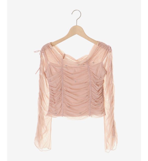  「キラキラビジューチュールトップス」|Tシャツ・カットソー|