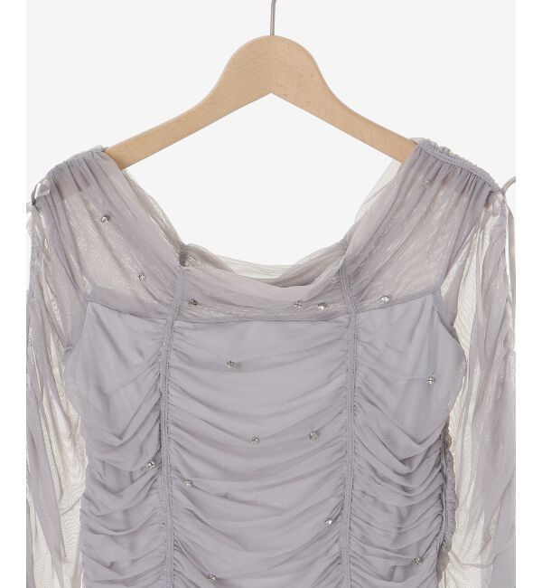  「キラキラビジューチュールトップス」|Tシャツ・カットソー|