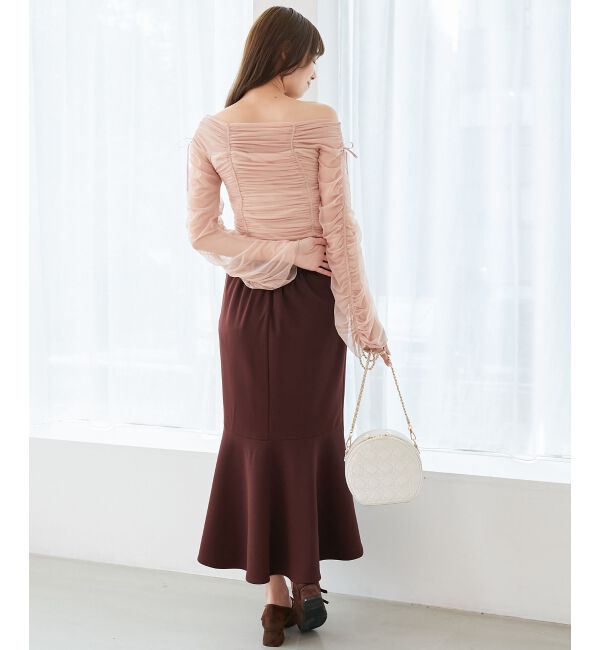  「キラキラビジューチュールトップス」|Tシャツ・カットソー|