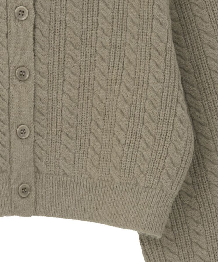 earth music&ecology「襟付きケーブルニットジャケット」|カーディガン|