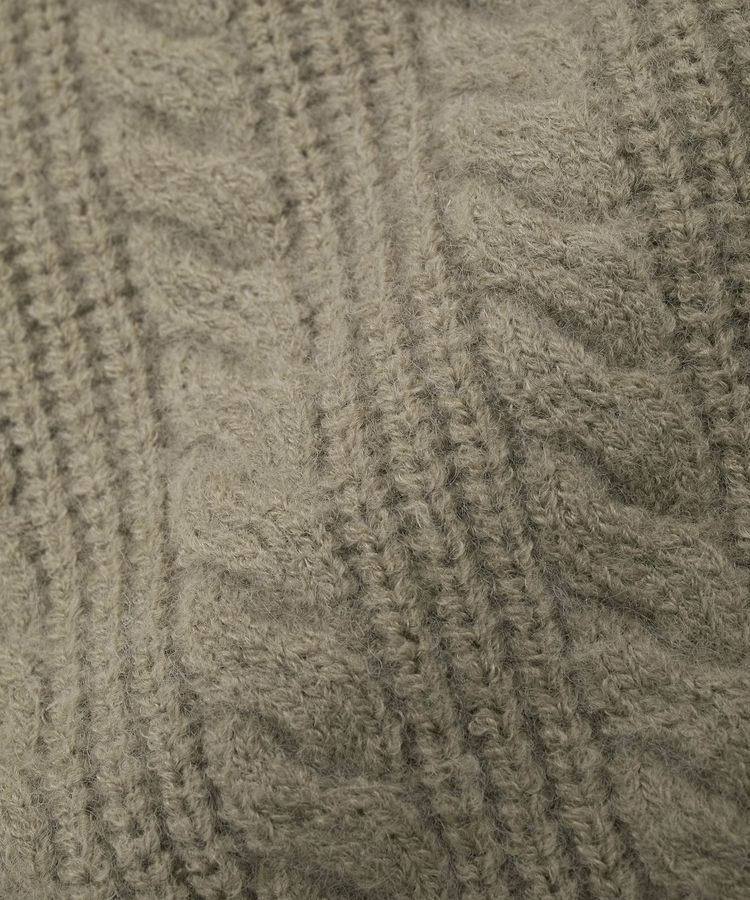 earth music&ecology「襟付きケーブルニットジャケット」|カーディガン|