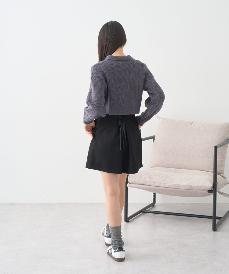 earth music&ecology「襟付きケーブルニットジャケット」|カーディガン|